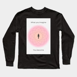 Positive Affirmation Pink Aesthetic Aura Energy Long Sleeve T-Shirt